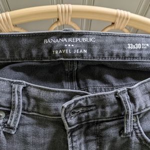 Banana Republic traveler slim fit jeans, 33x30, faded black